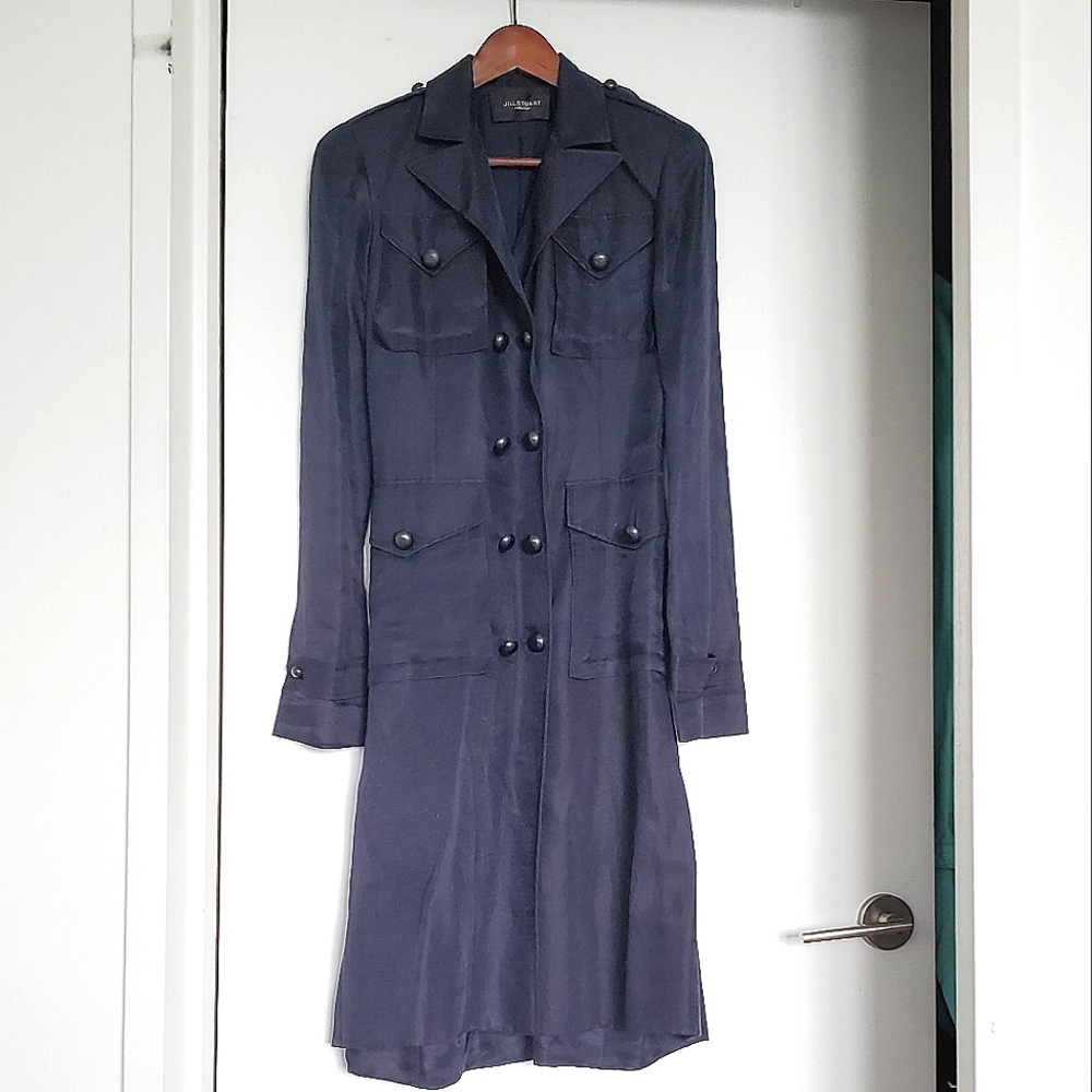 Jill Stuart Silk Wool Twill Trench Coat Fall 2008